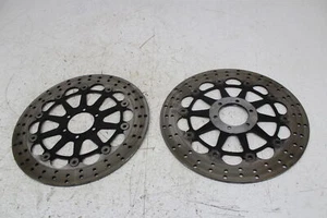 2010 DUCATI MONSTER 696 ABS BREMBO FRONT LEFT RIGHT BRAKE ROTORS DISCS - Foto 1 di 10
