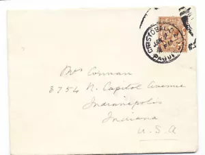 Great Britain Cristobal Canal Zone Paquebot E&F Ship Cover to Indianapolis IN - Imagen 1 de 3