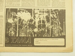 seltene Neil Peart, Rush 2112, Tama Drums ~ Vintage 1980 Original UK Print Zeitungsanzeige - Bild 1 von 4