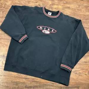 Felpa girocollo vintage anni 90 Nike ricamata Spell Out Center Swoosh uomo L USA - Foto 1 di 16