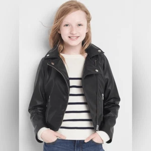 GAP Faux Leather Girls Moto Jacket - Picture 1 of 8