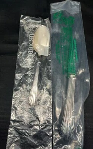 Kirk Stieff Silver plate Classic Flutes Flatware Lot NEW 2 Pc - Picture 1 of 4