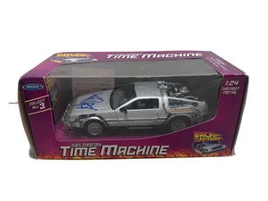 Michael J Fox firmato Ritorno al Futuro pressofuso 1:24 Delorean auto certificato PSA B4 - Foto 1 di 4