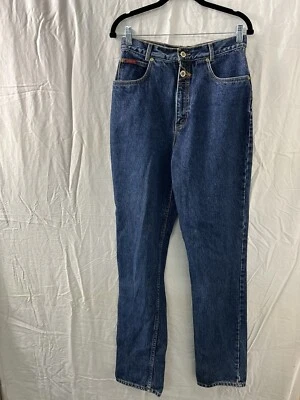 Pantalones de mezclilla vintage Lawman Western de tiro alto azul con botones para mujer 9/10 Foto 1 de 4