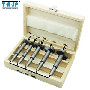 5 Stück Holz Forstnerbohrer Lochsäge Schneider mit Rundschaft Holzbox - Bild 1 von 6