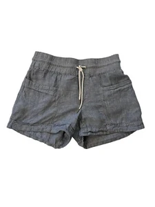 ATHLETA Womens Shorts CABO Linen 4 Inch Elastic Waist Pull On Blue Chambray Sz 4 - Picture 1 of 4