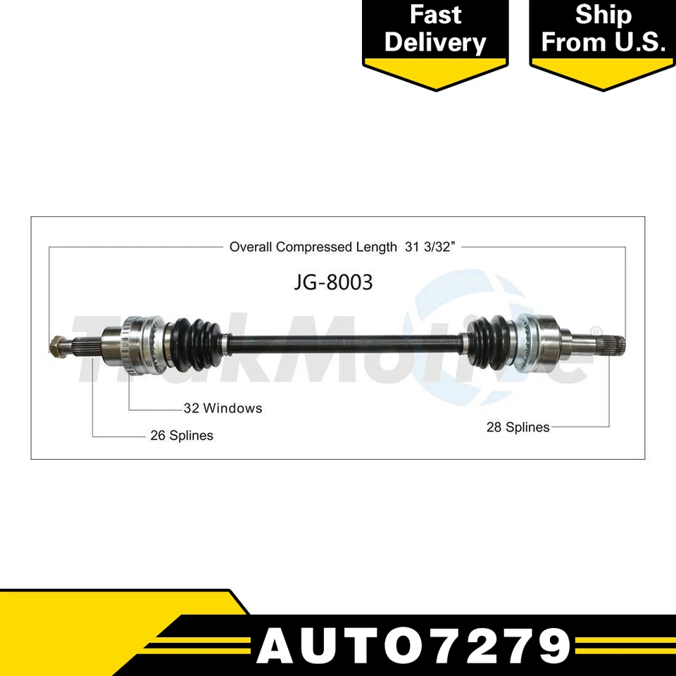 Conjunto de junta de eje de transmisión trasero izquierdo CV SurTrack para Jaguar X-Type 2002-04 Foto 1 de 3