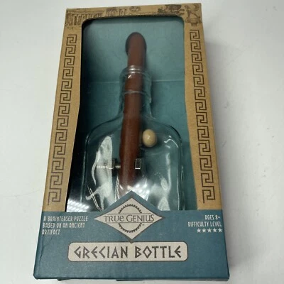 True Genius - Grecian Glass Bottle Brainteaser Puzzle Game Fun Xmas Holiday Gift - Image 1 of 3
