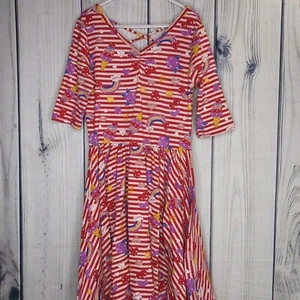 Dot Dot Smile Size 8/10 Red White Stripe Love Valentine Ballerina Twirl Dress - Picture 1 of 7