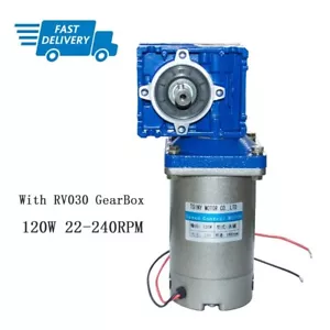Motore worm ingranaggi 120 W 12 V 24 V 90 V DC con riduttore velocità cambio RV030 coppia elevata - Foto 1 di 8