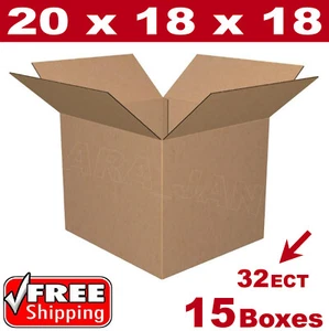 15 - 20x18x18 Cardboard Boxes Mailing Packing Shipping Box Corrugated Carton - Picture 1 of 1