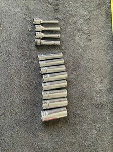 Snap On 1/4” Drive Deep Socket Set, 4-6, 8-15mm. 6pt….o - Picture 1 of 9