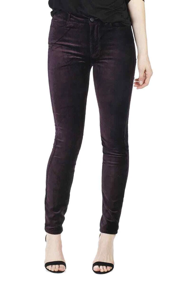 Hoxton Velvet Skinny Ankle Paige Purple Slim Stretch Jeans Pants Sz 25