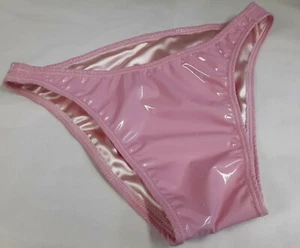 Men Shiny PVC Vinyl Swimsuit Underwear custom colors s m l or xl USA Pink - Picture 1 of 2