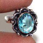 Blue Topaz Ring| Gemstone New Arrival Handmade Gift Size 5 Au D549