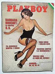 SELTENER PLAYBOY ITALIEN APRIL 4-1975 BARBARA BOUCHET-VALENTINA CORTESE-DONYALE LUNA. - Bild 1 von 2