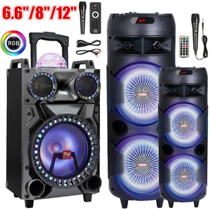 Portable Bluetooth Speaker Dual Subwoofer 5000W Heavy Bass Sound System +Mic LED - Picture 1 of 24