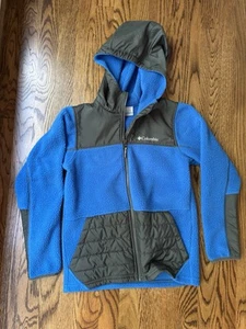 Columbia Boys Fleece Jacket Youth Boys Medium Blue Two Toned Full Zip - Picture 1 of 5