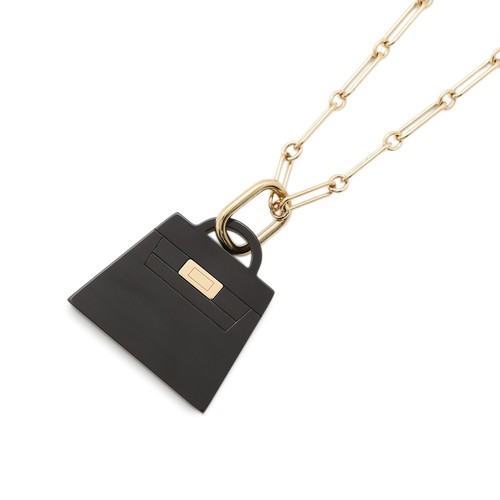 HERMÈS Collana Hermes Kelly Amuleto Marinier Gm Corno di Bufalo Accessori Nero Affidabile