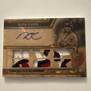 Dustin Pedroia 2020 Topps Triple Threads Wood 3 Patch Relic Auto Sp #1/1 MVP ROY - Picture 1 of 4