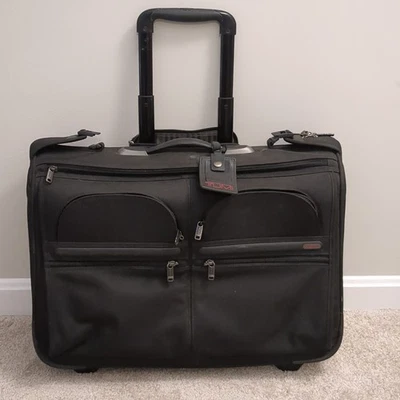 TUMI Alpha 22” Black Carry-On Wheeled Garment Bag Rolling Suitcase 22033D4 - Image 1 of 4