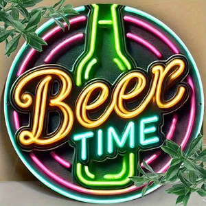 Bar Sign Plaque Metal Sign - Bar, Cocktails, Drinking, Clubbing - Neon Effect - Picture 1 of 43