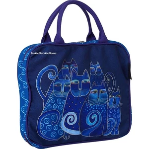 Laurel Burch Indigo Cat LG Kosmetik Reisetasche/Organizer-Basteln/Meds/SM Ltech NEU - Bild 1 von 4