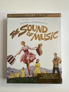 The Sound of Music (50th Anniversary 5-Disc Blu-ray / DVD / CD) Sealed NEW OOP - Imagen 1 de 6