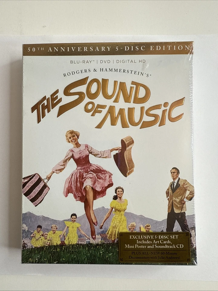 The Sound of Music (50th Anniversary 5-Disc Blu-ray / DVD / CD) Sealed NEW OOP - Image 1 of 4