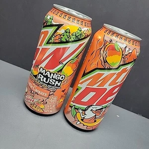 🥭 LIMITED EDITION LITTLE CAESARS MOUNTAIN DEW MANGO RUSH SWEET HEAT 🍑 2 CANS - Picture 1 of 4