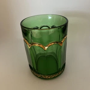 Vintage Empress Green With Gold Trim Tumbler 3.5” - Picture 1 of 3