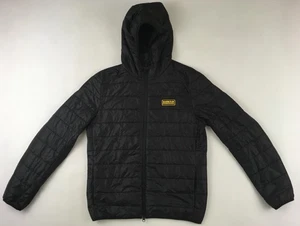 Barbour International Hooded Reed Quilt jacket SS22 black padded insulated men M - Picture 1 of 13