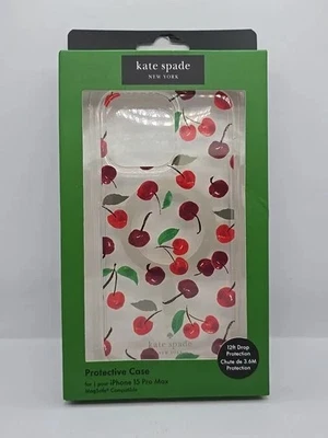 Funda protectora para teléfono Kate Spade iPhone 15 Pro Max Cherry compatible con magsafe NUEVA Foto 1 de 2