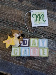 Resin Cannon Falls Worlds Best Daycare w Teddy Bear Christmas Ornament Free Ship - Picture 1 of 9