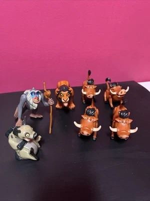 7 Disney Lion King Burger King Rafiki Scar Pumbaa  Ed Toys  Lot Vintage 1990s - Image 1 of 4