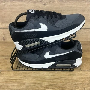 Nike Air Max 90 Men’s Shoe Size UK 9 Black White Gym Running Casual Trainers - Picture 1 of 12