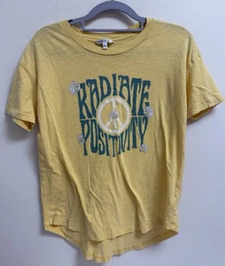 Wildfox Radiate Positivity Maglietta Grafica Donna Piccola Gialla Margherita Pace - Foto 1 di 5