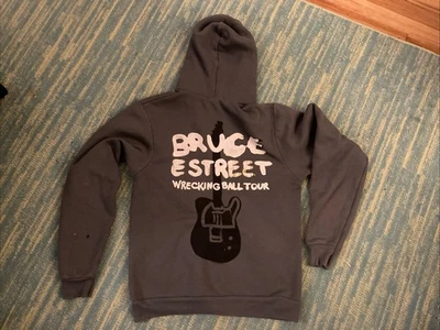 Bruce Springsteen E Street Band Wrecking Ball Tour Sudadera con Capucha Para Hombres M Gris 2012 Cremallera Foto 1 de 4