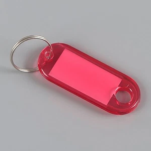 10pcs Crystal Clear Plastic Key Tag With Split Ring Label Double Sided Display* - Picture 1 of 17