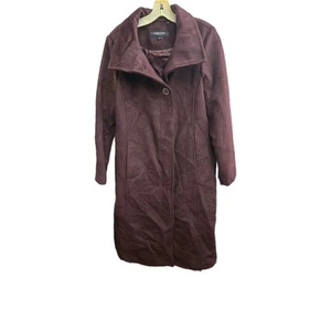 Damen Kenneth Cole Melton Wollmischung Peacoat mit Stehkragen Gr. M Weinrot  - Bild 1 von 4