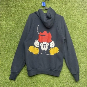Vintage Mickey & Co Disney Hoodie Mens Large Pullover Black Sweatshirt Mouse 90s - Picture 1 of 10