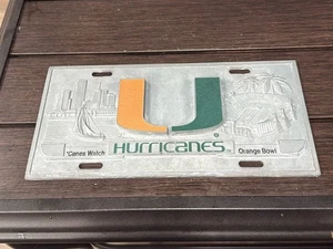 Miami Hurricanes "The U" Placa de Metal Tazón Naranja 'Canes Watch' Pesado - Imagen 1 de 4