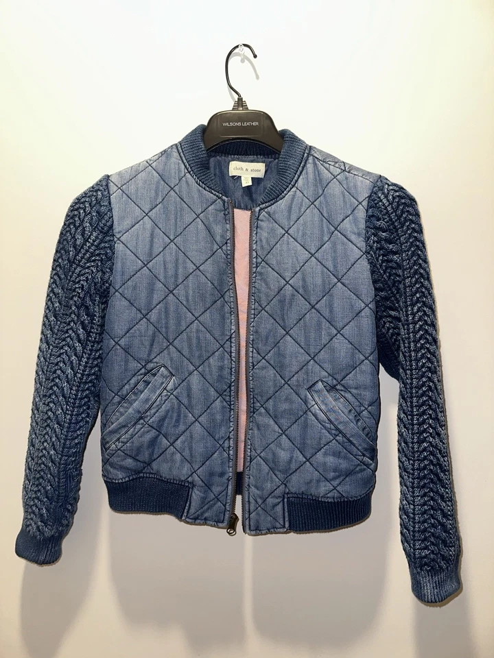 Chaqueta de bombardero Anthropologie acolchada de tela y piedra para mujer talla XS  Foto 1 de 4