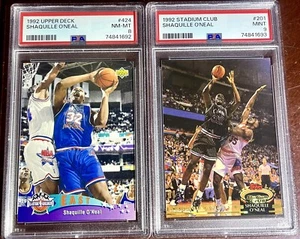 1992 Shaquille O'Neal Topps Stadium Club UPPER DECK SHAQ ROOKIE RC PSA card LOT - Picture 1 of 4