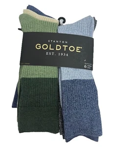 GoldToe 6er-Pack Stanton Crew-Socken für Herren, mehrfarbig, Baumwollmischung, 6-12,5 neu - Bild 1 von 10