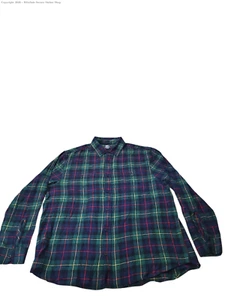Place Shirt Mens XXL Blue Green Plaid Scotch Flannel Traditional Fit Casual - Picture 1 of 5