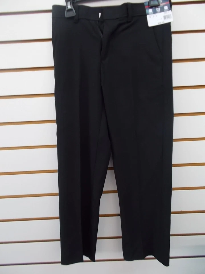 Boys $36 CHAPS Black Flat Front Dress Pants Sizes 6 Regular, 7 Regular & 7X  - Image 1 of 3
