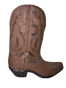 Western Plaster/Chalkwear Cowboy Boot Home Garden Decor 10”X 8” Signed MV 8/87 - Picture 1 of 11