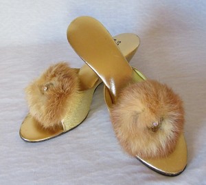 gold house slippers