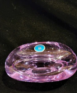 Tazón de pellizco vintage ZBS SKLO Art Glass rosa bohemio - Imagen 1 de 13